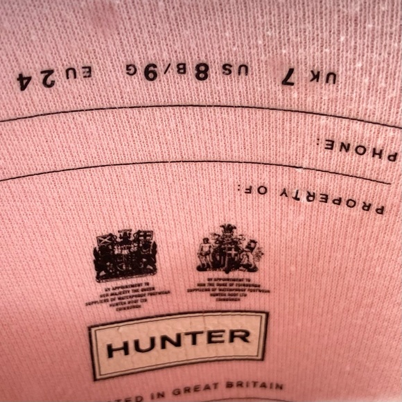 Hunter First Classic Pink (Bella) Rain Boots 8B/9G - Picture 9 of 9